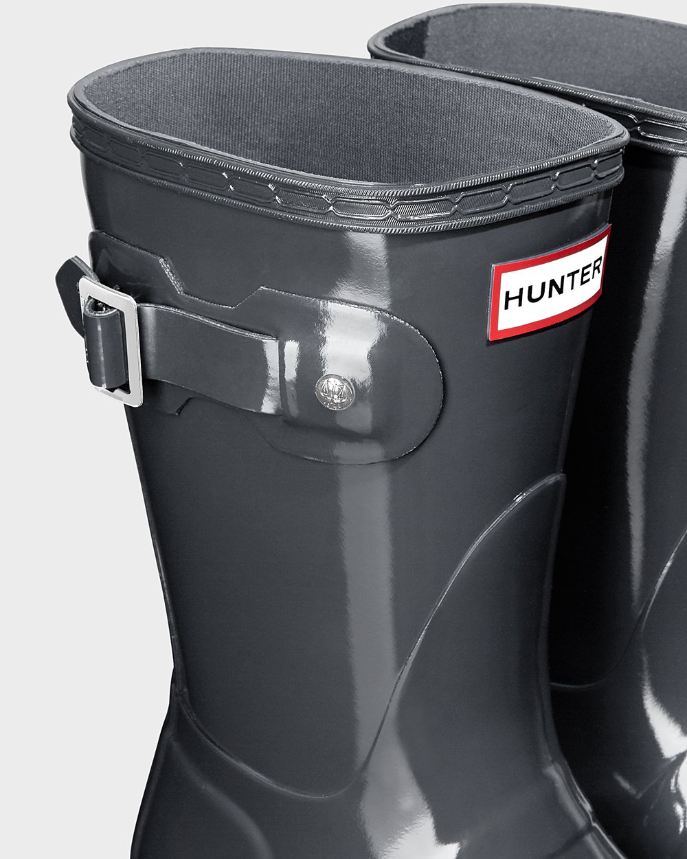 Womens Short Rain Boots - Hunter Original Gloss (60HORMSFP) - Grey